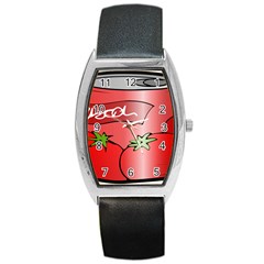 Beverage Can Drink Juice Tomato Barrel Style Metal Watch by Nexatart