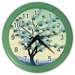 Branches Field Flora Forest Fruits Color Wall Clocks by Nexatart