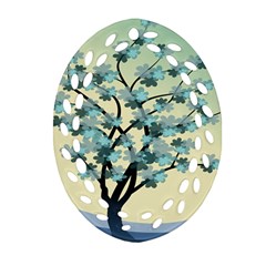 Branches Field Flora Forest Fruits Ornament (oval Filigree) by Nexatart