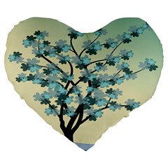 Branches Field Flora Forest Fruits Large 19  Premium Heart Shape Cushions by Nexatart