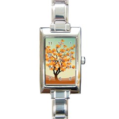 Branches Field Flora Forest Fruits Rectangle Italian Charm Watch by Nexatart