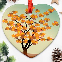 Branches Field Flora Forest Fruits Ornament (heart) by Nexatart