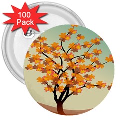 Branches Field Flora Forest Fruits 3  Buttons (100 Pack)  by Nexatart