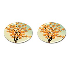 Branches Field Flora Forest Fruits Cufflinks (oval) by Nexatart