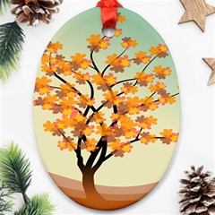 Branches Field Flora Forest Fruits Oval Ornament (two Sides) by Nexatart