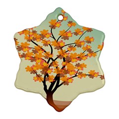 Branches Field Flora Forest Fruits Snowflake Ornament (two Sides) by Nexatart