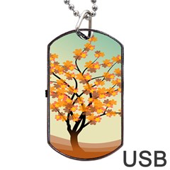 Branches Field Flora Forest Fruits Dog Tag Usb Flash (one Side) by Nexatart