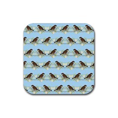 Sparrows Rubber Coaster (square)  by SuperPatterns