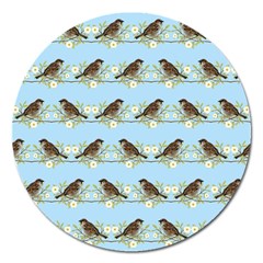 Sparrows Magnet 5  (round) by SuperPatterns