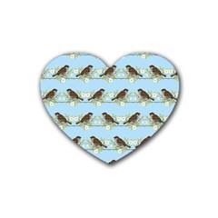 Sparrows Heart Coaster (4 Pack)  by SuperPatterns