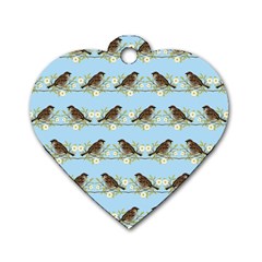 Sparrows Dog Tag Heart (two Sides) by SuperPatterns