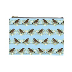 Sparrows Cosmetic Bag (large)  by SuperPatterns