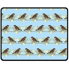 Sparrows Fleece Blanket (medium)  by SuperPatterns