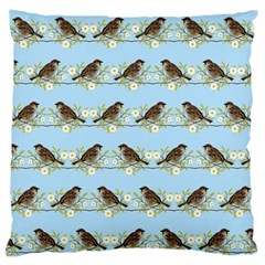 Sparrows Large Flano Cushion Case (two Sides) by SuperPatterns