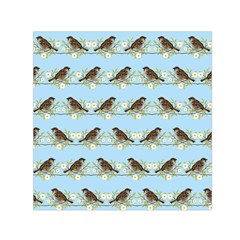 Sparrows Small Satin Scarf (square)  by SuperPatterns