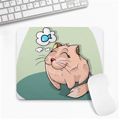 Cat Animal Fish Thinking Cute Pet Large Mousepads by Nexatart