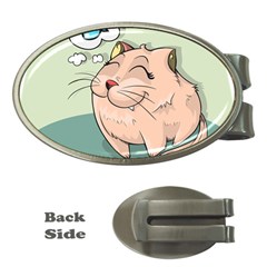 Cat Animal Fish Thinking Cute Pet Money Clips (oval)  by Nexatart