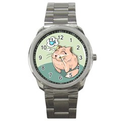 Cat Animal Fish Thinking Cute Pet Sport Metal Watch by Nexatart