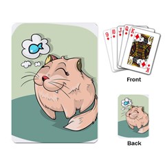 Cat Animal Fish Thinking Cute Pet Playing Card by Nexatart