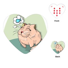 Cat Animal Fish Thinking Cute Pet Playing Cards (heart)  by Nexatart