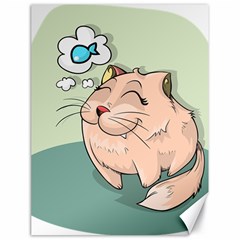 Cat Animal Fish Thinking Cute Pet Canvas 18  X 24   by Nexatart