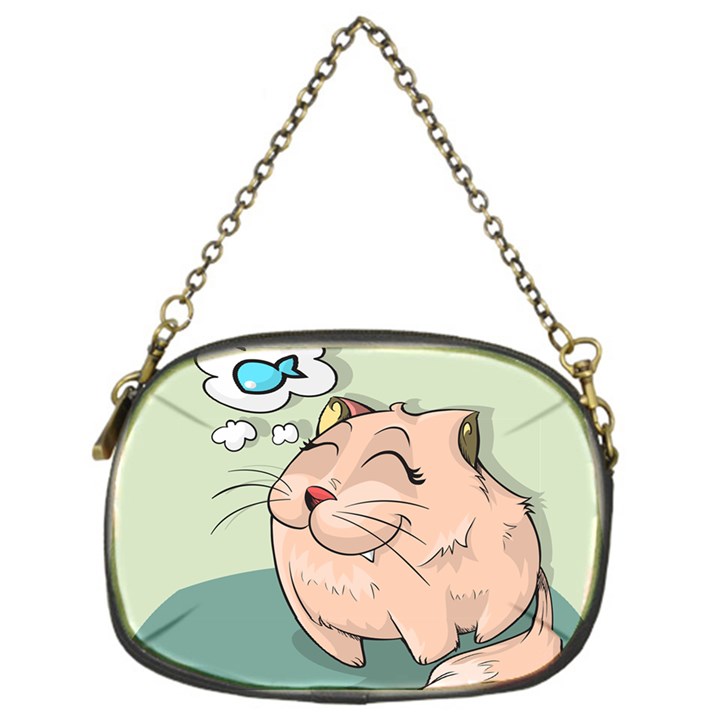 Cat Animal Fish Thinking Cute Pet Chain Purses (One Side) 