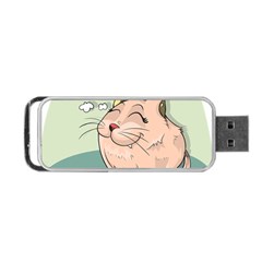 Cat Animal Fish Thinking Cute Pet Portable Usb Flash (two Sides) by Nexatart