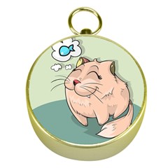 Cat Animal Fish Thinking Cute Pet Gold Compasses by Nexatart