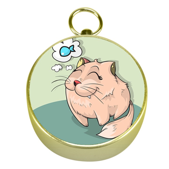 Cat Animal Fish Thinking Cute Pet Gold Compasses