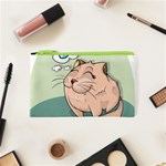 Cat Animal Fish Thinking Cute Pet Cosmetic Bag (XS) Front