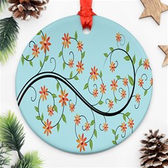 Branch Floral Flourish Flower Ornament (round) by Nexatart