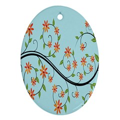 Branch Floral Flourish Flower Ornament (oval) by Nexatart