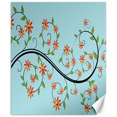 Branch Floral Flourish Flower Canvas 8  X 10  by Nexatart