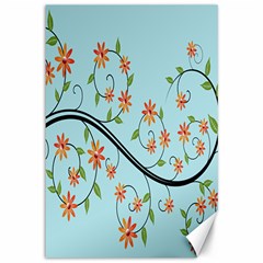 Branch Floral Flourish Flower Canvas 12  X 18   by Nexatart