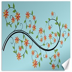 Branch Floral Flourish Flower Canvas 16  X 16   by Nexatart