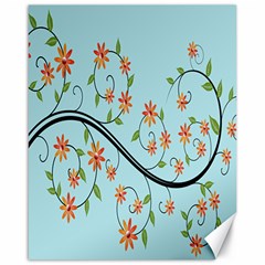 Branch Floral Flourish Flower Canvas 16  X 20   by Nexatart