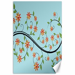 Branch Floral Flourish Flower Canvas 24  X 36  by Nexatart