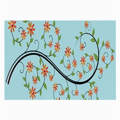 Branch Floral Flourish Flower Large Glasses Cloth (2-side) by Nexatart