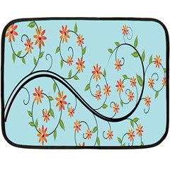 Branch Floral Flourish Flower Double Sided Fleece Blanket (mini)  by Nexatart