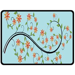 Branch Floral Flourish Flower Fleece Blanket (large)  by Nexatart