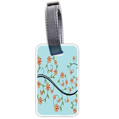 Branch Floral Flourish Flower Luggage Tags (one Side)  by Nexatart