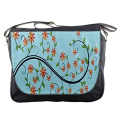 Branch Floral Flourish Flower Messenger Bags by Nexatart