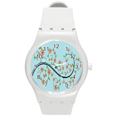 Branch Floral Flourish Flower Round Plastic Sport Watch (m) by Nexatart