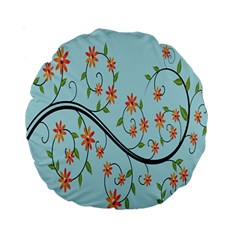 Branch Floral Flourish Flower Standard 15  Premium Round Cushions by Nexatart