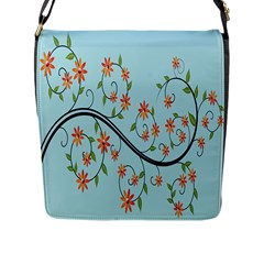 Branch Floral Flourish Flower Flap Messenger Bag (l)  by Nexatart