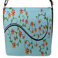 Branch Floral Flourish Flower Flap Messenger Bag (s) by Nexatart