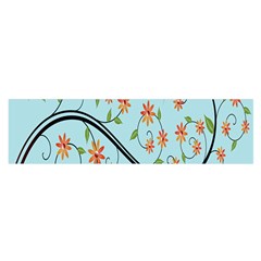 Branch Floral Flourish Flower Satin Scarf (oblong) by Nexatart