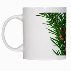 Branch Floral Green Nature Pine White Mugs by Nexatart