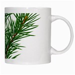 Branch Floral Green Nature Pine White Mugs Right