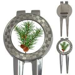 Branch Floral Green Nature Pine 3-in-1 Golf Divots by Nexatart